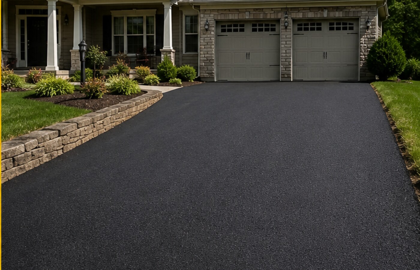 Finished asphalt driveway